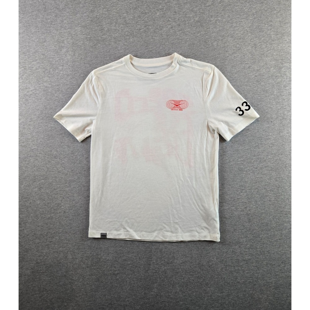 Hoka One One T Shirt Mens XS White Speed Of Light Short Sleeve Tee Running‎